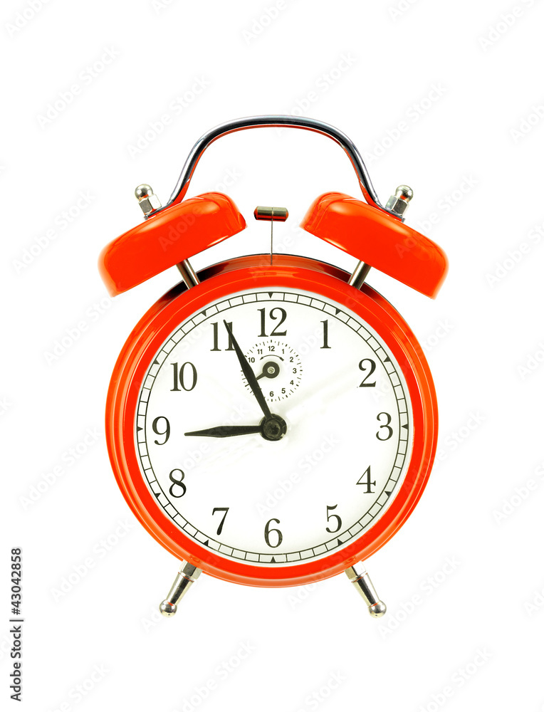 red bell clock (alarm clock) isolated on white background red bell clock (alarm clock) isolated on white background