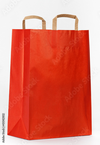 Red paper shopping bag.