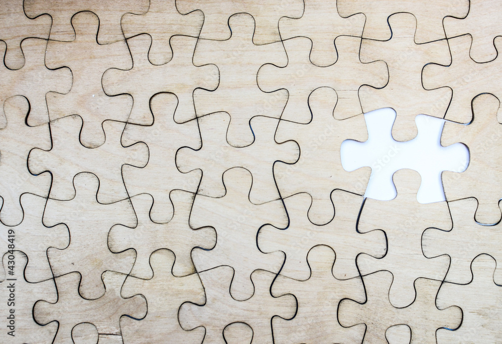 Puzzle with missing piece Puzzle with missing piece