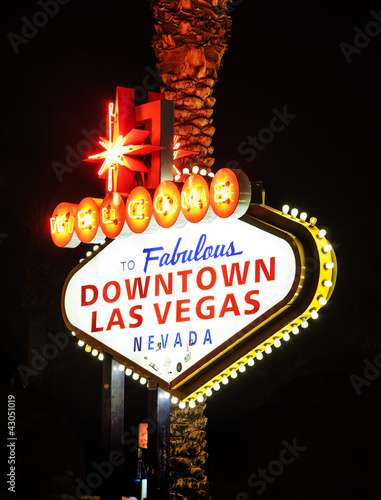 The downtown Las Vegas sign at night