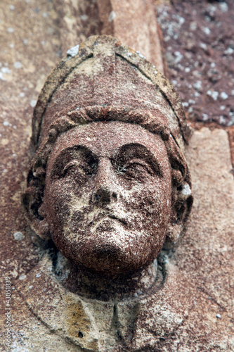 Sandstone bust of a bishop