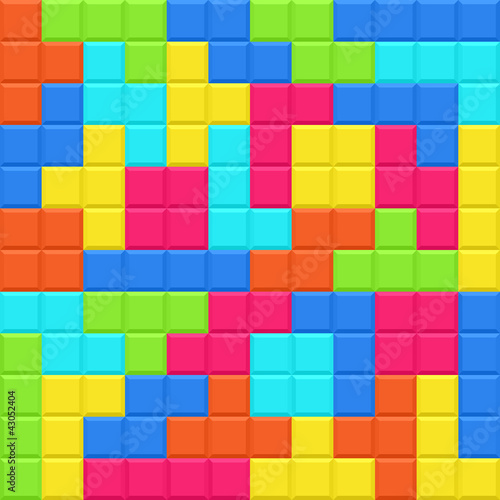 Multicolored blocks seamless pattern. Vector illustration.