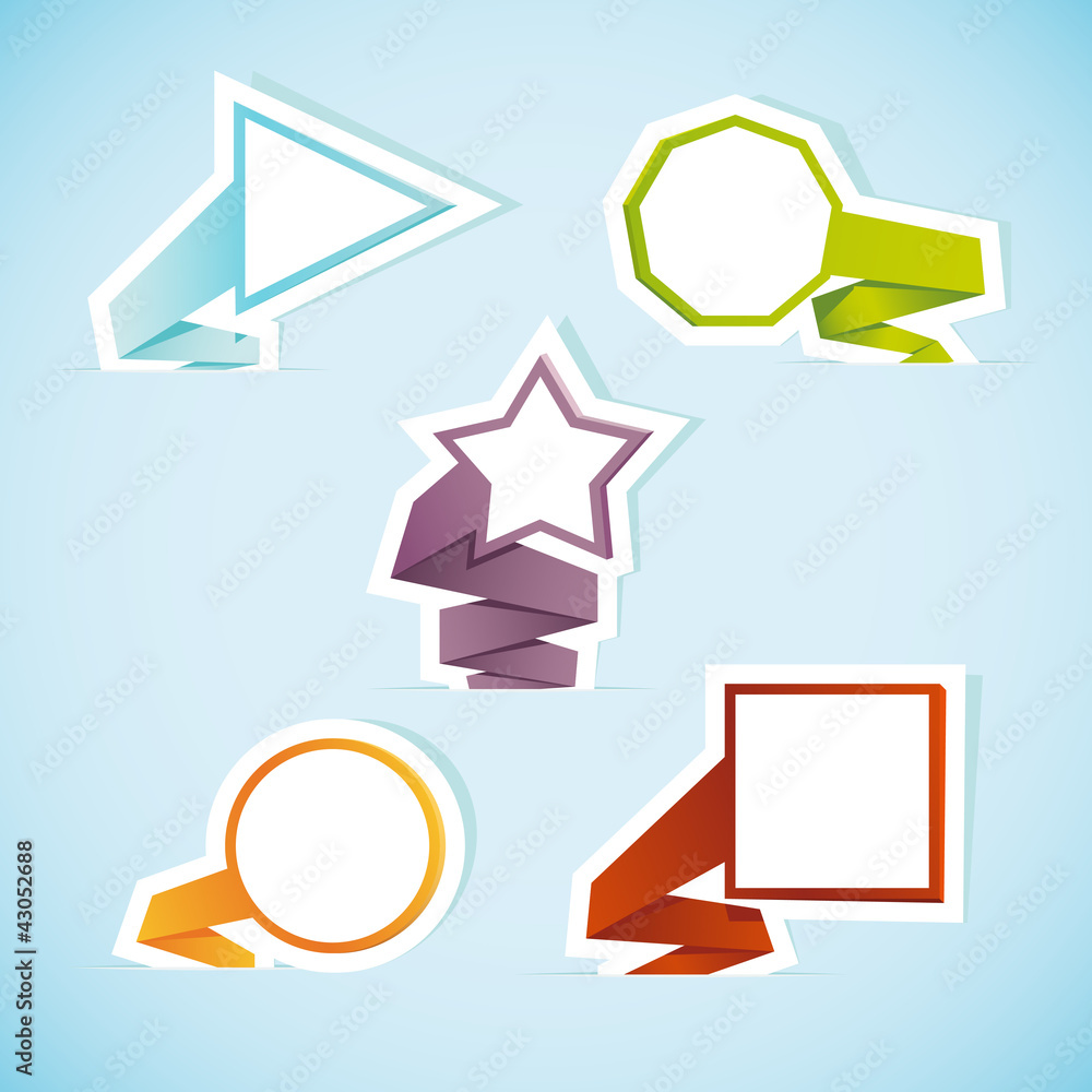 Set of paper banners. Vector illustration. Set of paper banners. Vector illustration.