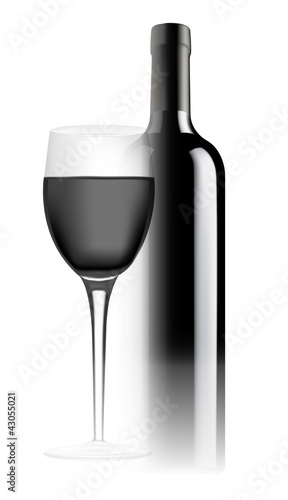 weinflasche und glas
