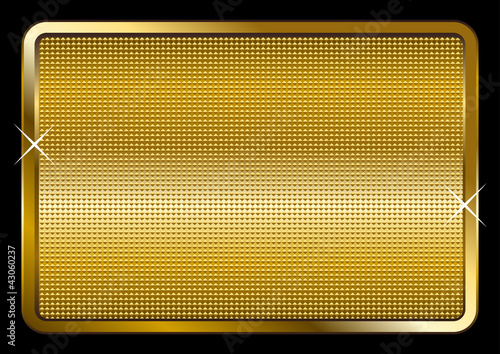Illustration of a gold plate isolated on black background