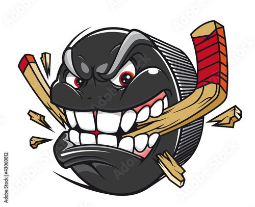 Hockey puck break hockey stick
