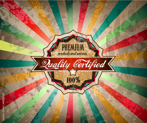 Quality vintage label for premium product