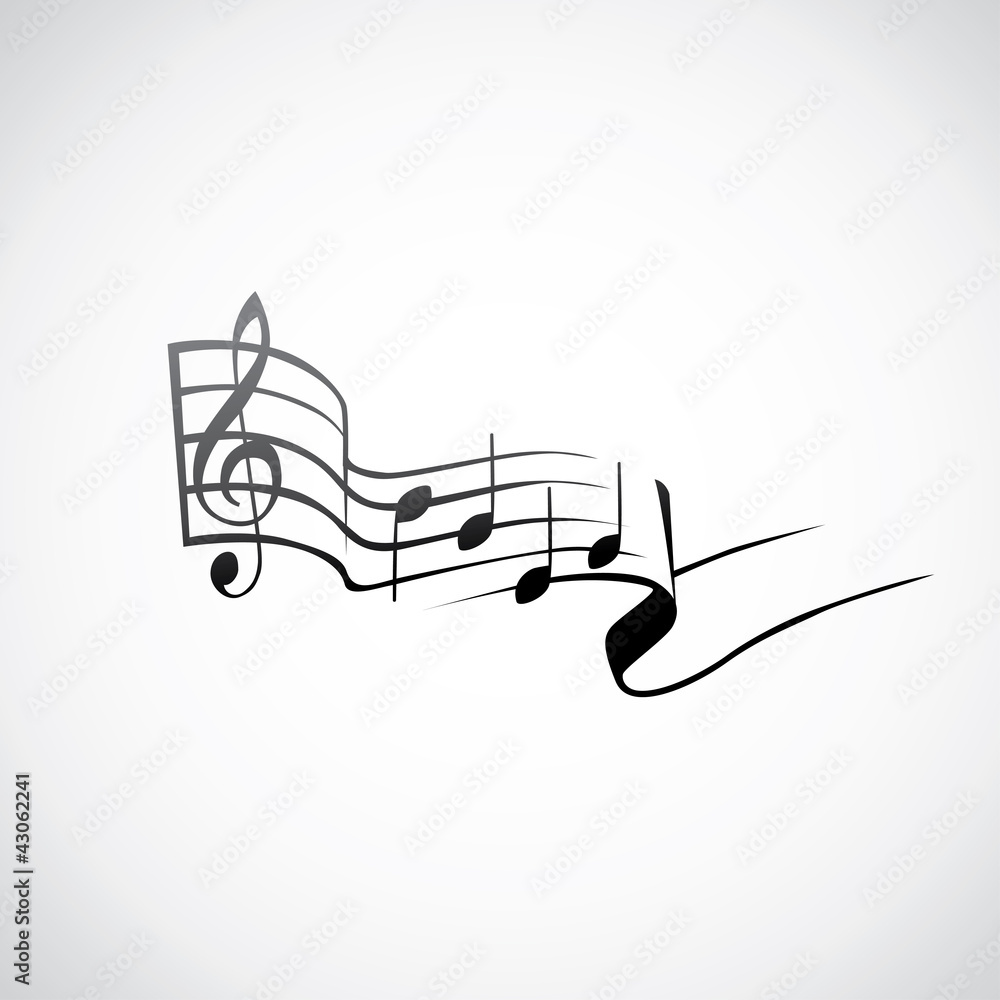 Obraz premium g key and notes in one tact logo - illustration