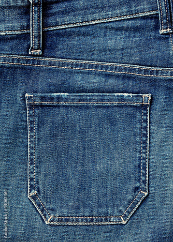 Close-up blue denim with pocket