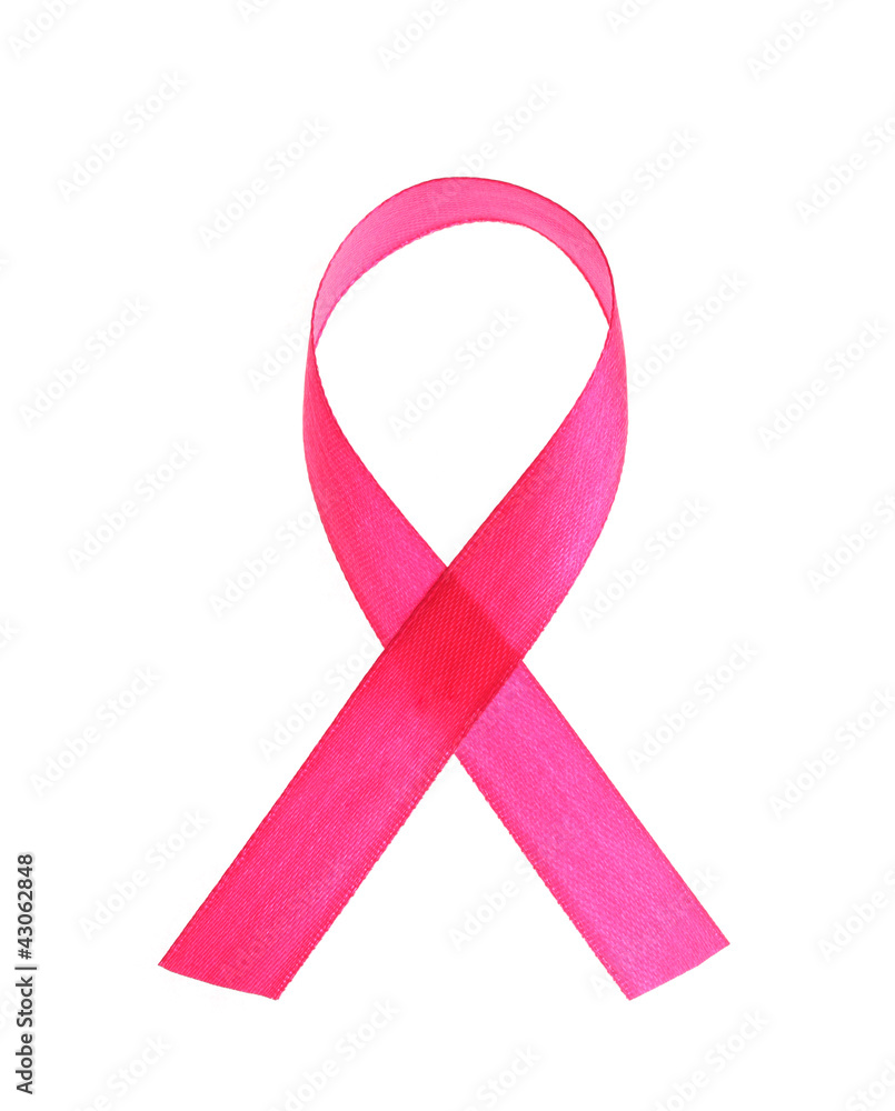 Pink breast cancer ribbon isolated on white Pink breast cancer ribbon isolated on white