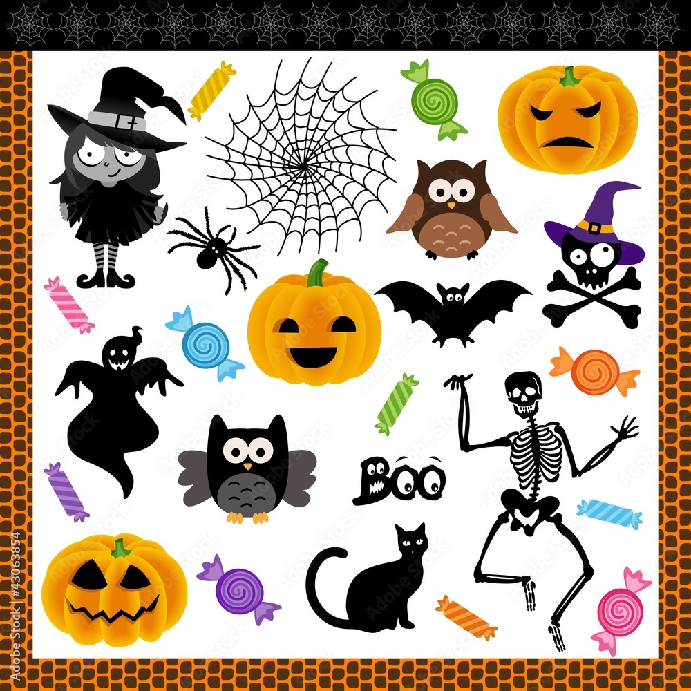 Halloween night trick or treat digital collage Halloween night trick or treat digital collage