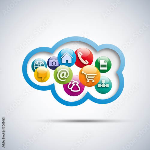 Cloud computing and mobility concept # Vector