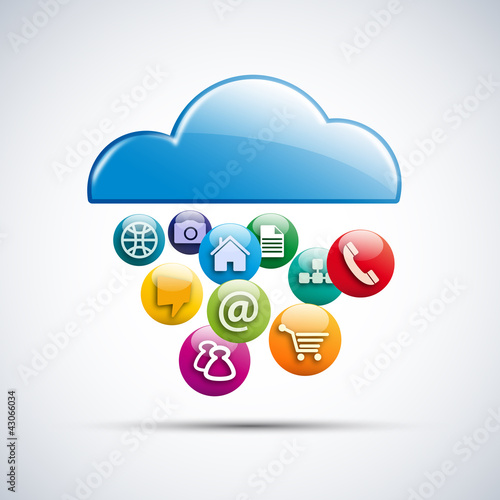 Cloud computing and mobility concept # Vector
