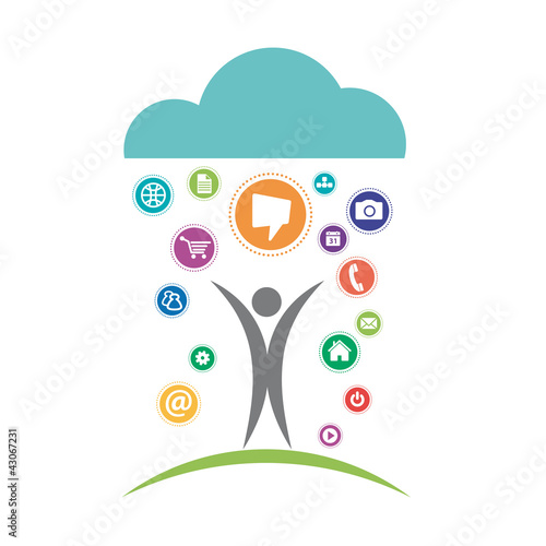 Cloud computing and mobility concept # Vector