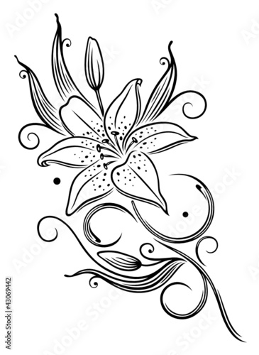 Lilie, Lilien, filigran, feminin, Ranke, Blume, Blüte