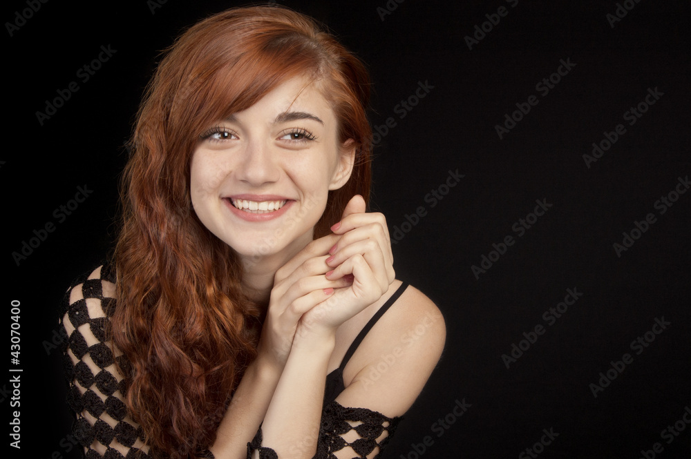 Beautiful smiling red haired girl Beautiful smiling red haired girl