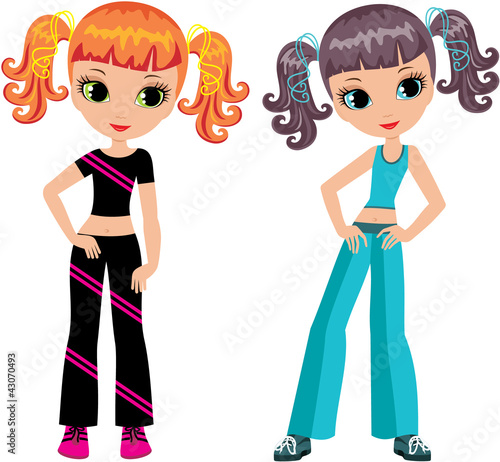 Two girls who are going in for sports