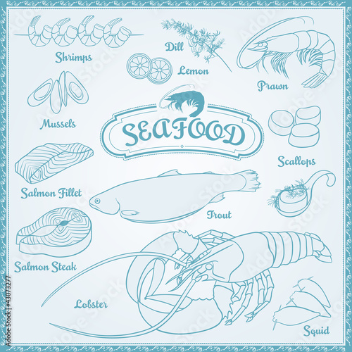 Vector Seafood Set