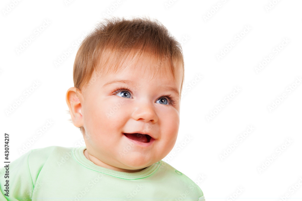 Portrait of a smiling baby, isolated on white Portrait of a smiling baby, isolated on white