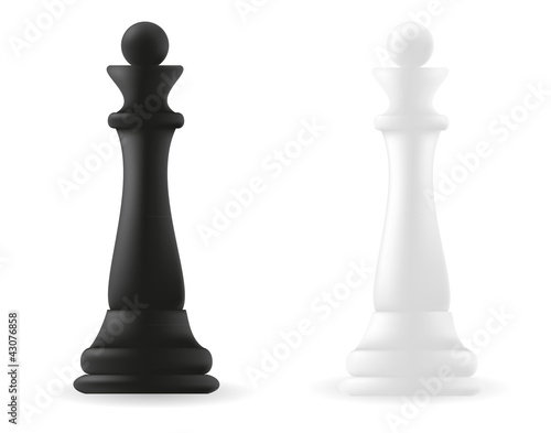 queen chess piece black and white