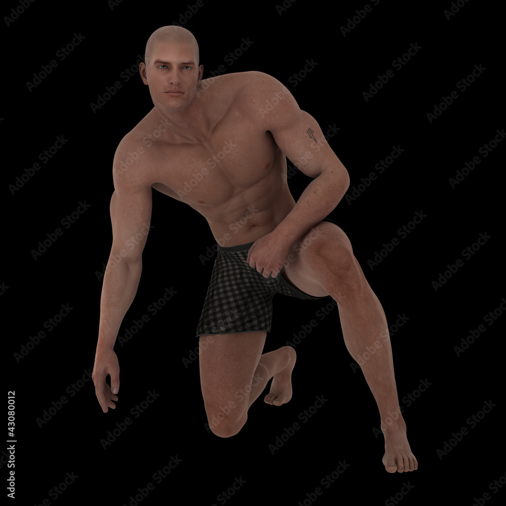 Εκτύπωση καμβά Handsome muscular young man in boxers