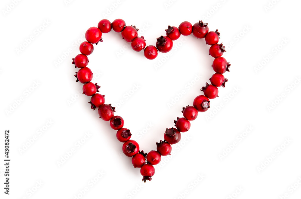 Herz aus roten Beeren