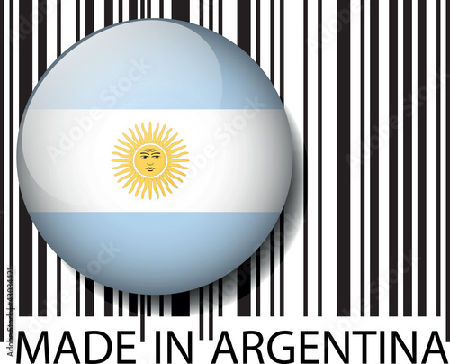 Made in Argentina barcode. Vector illustration