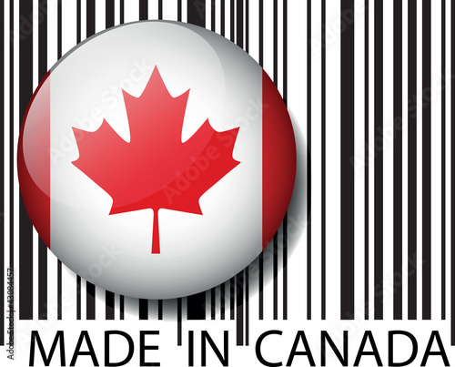 Made in Canada barcode. Vector illustration