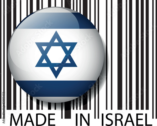 Made in Israel barcode. Vector illustration