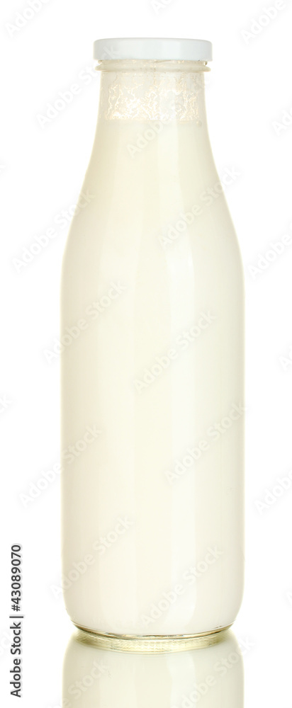 bottle of milk isolated on white background close-up bottle of milk isolated on white background close-up