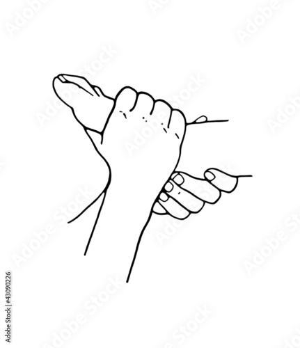 Картината върху платно Simple Reflexology outline drawing