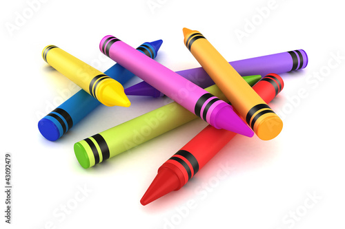 3d render of crayons