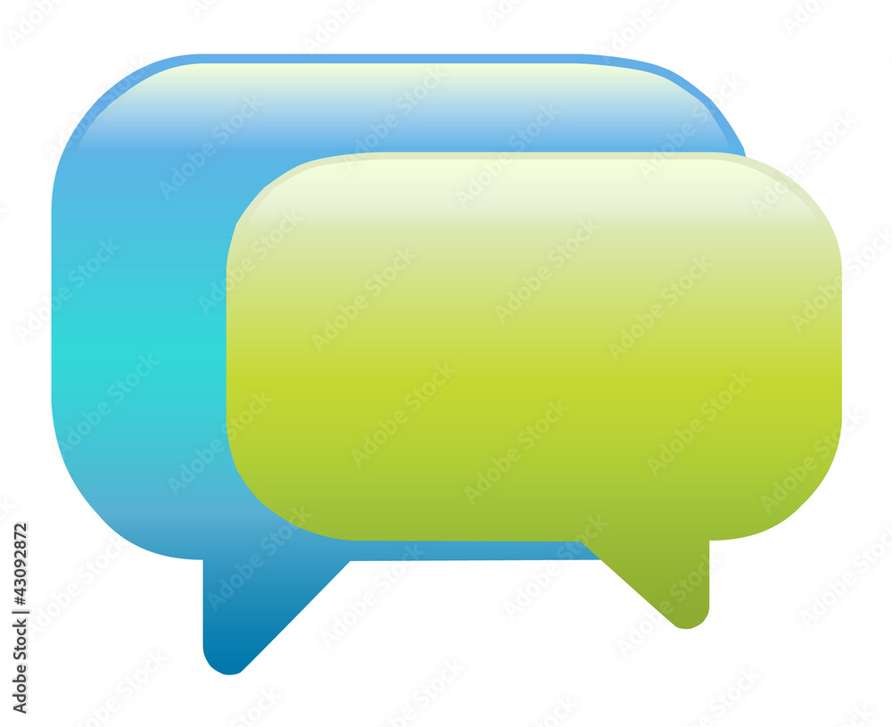 Blue and green colour speech bubbles Blue and green colour speech bubbles