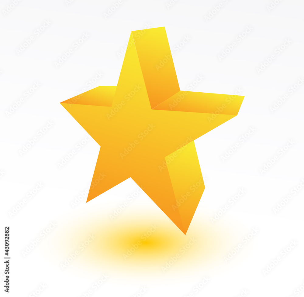 Obraz premium 3D Golden Star on white