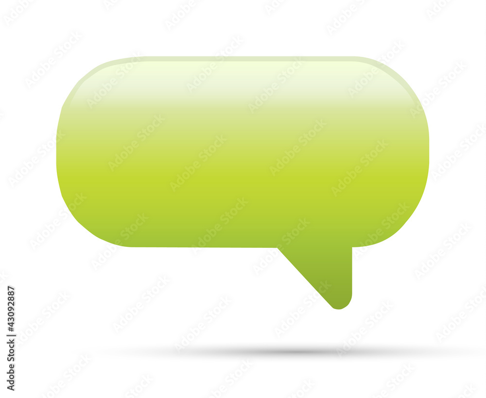 Green glassy empty speech bubble web button Green glassy empty speech bubble web button