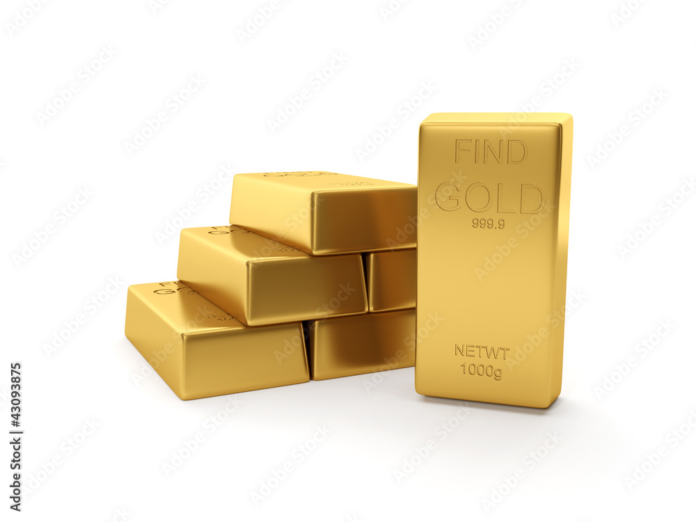 3d illustration: A group of gold bars 3d illustration: A group of gold bars