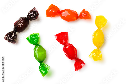 colored candy wrapped in foil photo