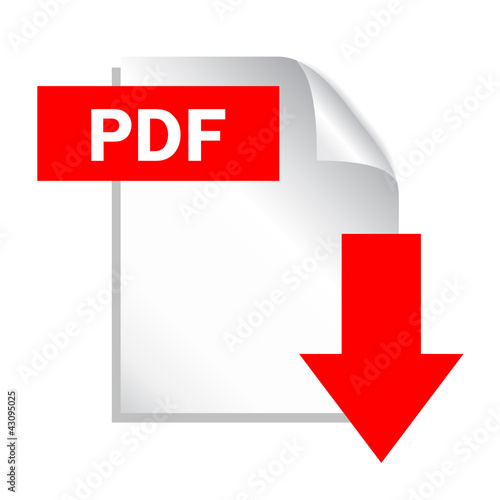 Pdf download button, vector illustration