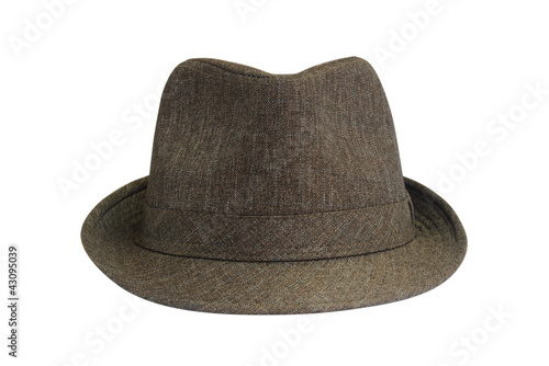 Brown hat on the white background