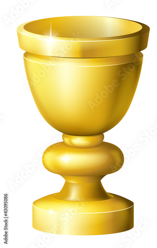 Golden cup grail or goblet