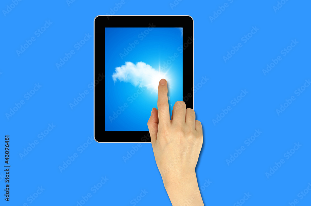 Cloud computing on touch pad Concept Cloud computing on touch pad Concept
