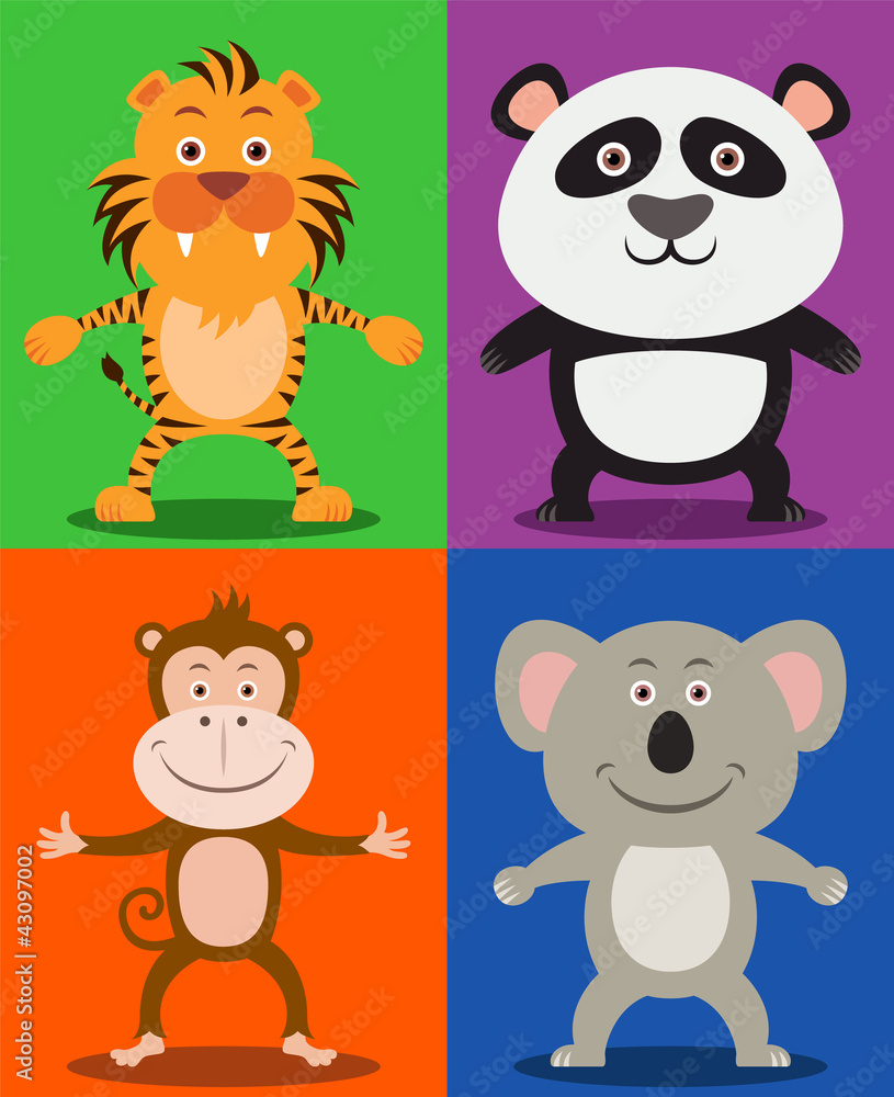 Naklejka premium Jungle animals