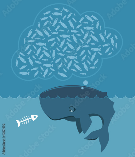 Hungry whale dreaming of some fish