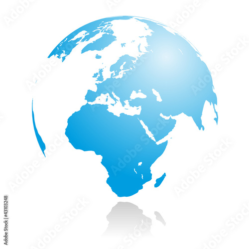 Globus 3D blue-metallic