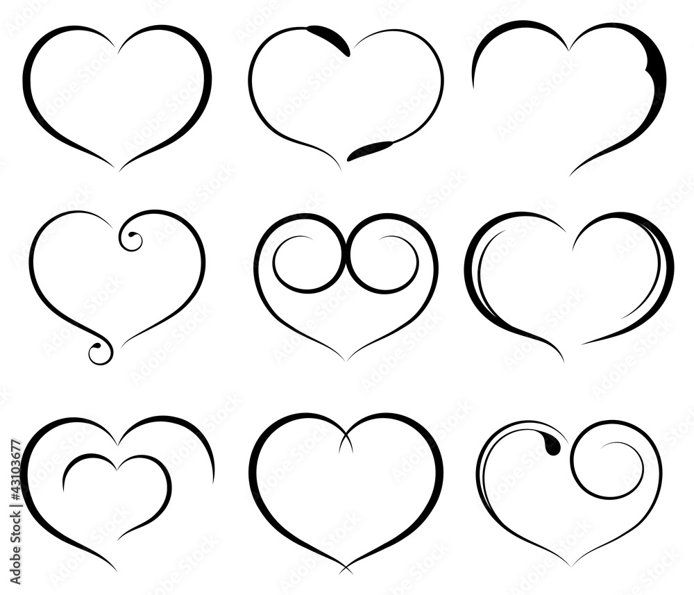 Set of symbol heart Set of symbol heart