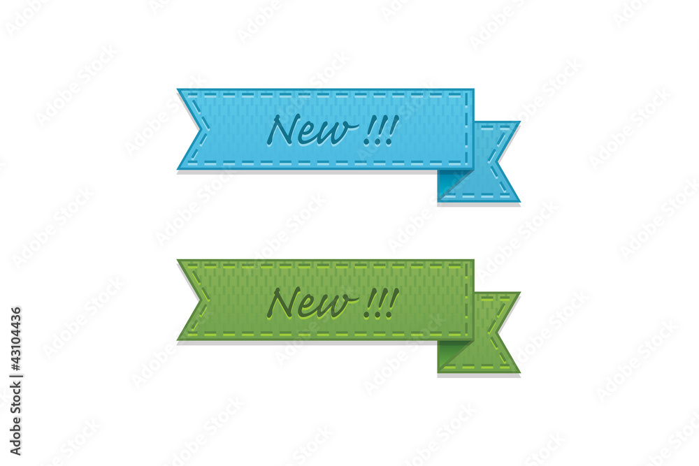 Blue and green retro ribbons Blue and green retro ribbons