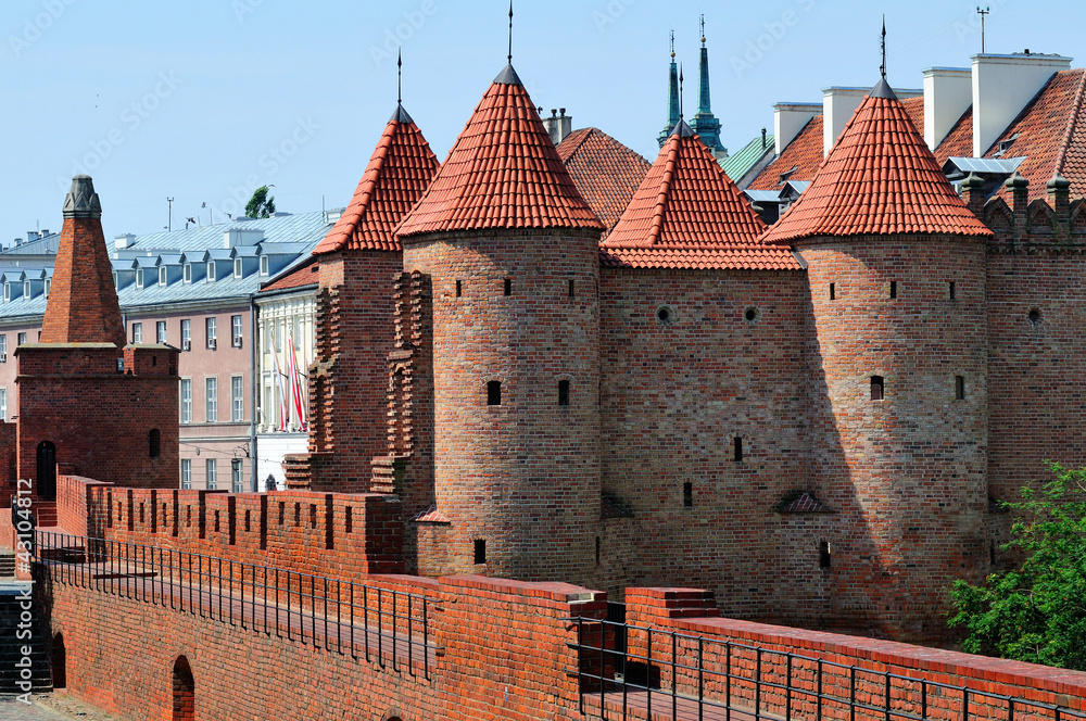 Barbican - Fortified medieval outpost in Warsaw, Poland