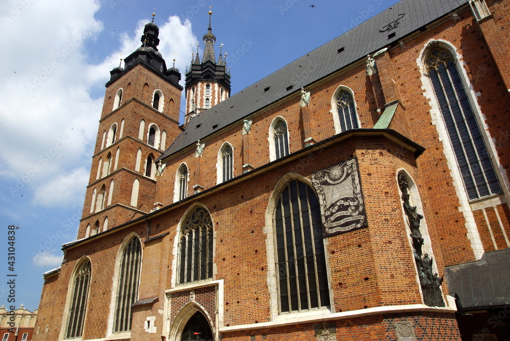 St Mary's Church, Mariacki, Market Square in Cracow, Poland