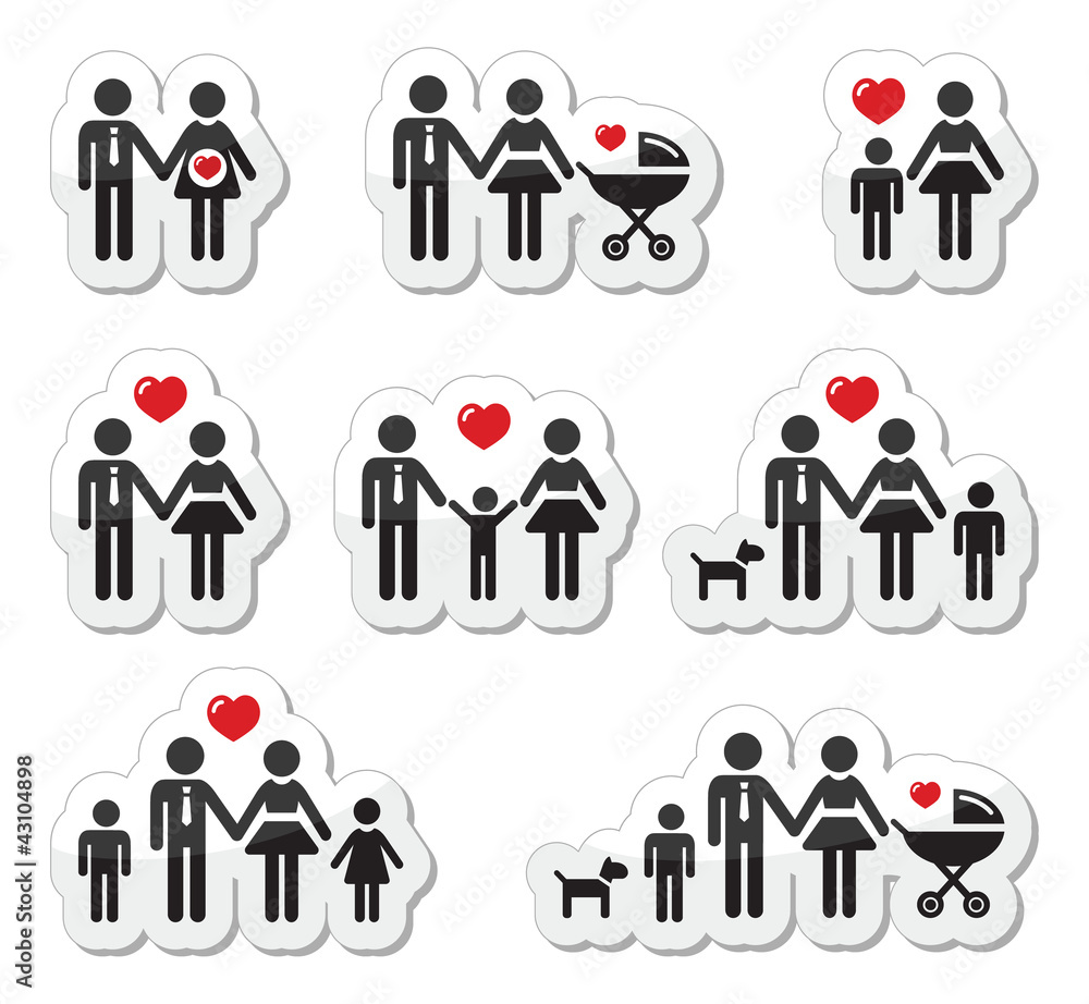 People icons - family, baby, pregnant woman, couples People icons - family, baby, pregnant woman, couples