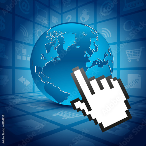 planète,curseur et application internet